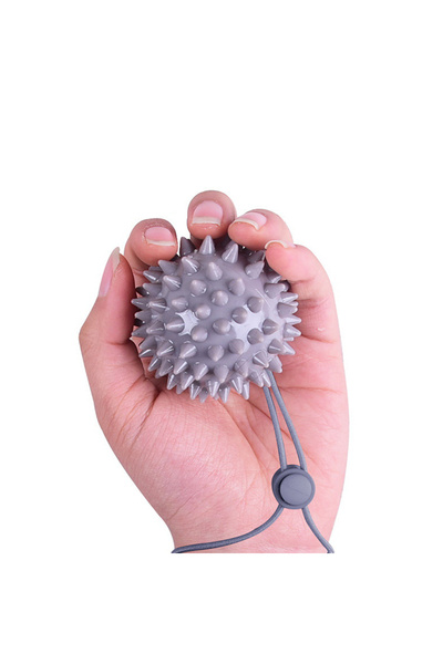 Choice Gray Durable 5.5CM TPR Spiky Massage Grip Ball With Rope String Spike ...