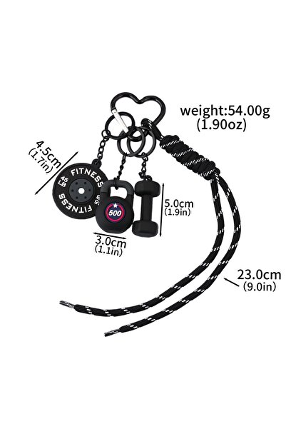 Choice Black Fitness Enthusiasts Dumbbell Keychains Barbells Kettlebells Wate...