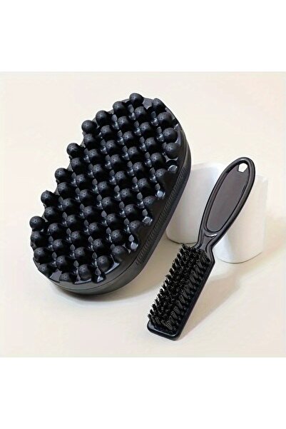 Choice فرشاة شعر سيليكون سوداء - قطعتان، غير مؤلمة، سحرية، لفك تشابك الشعر ال...