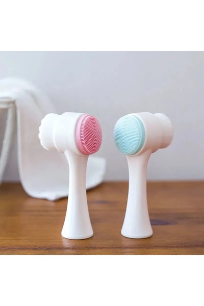 Choice فرشاة غسيل الوجه ثلاثية الأبعاد وردية اللون ذات وجهين مع أداة من السيل...