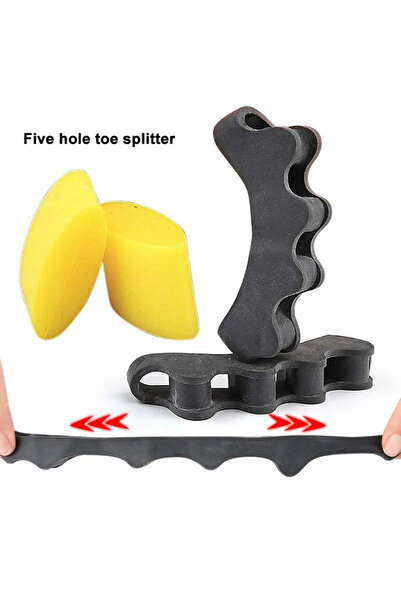 Choice فاصل أصابع القدم أسود اللون، زوج واحد، مصنوع من السيليكون، بخمسة ثقوب،...
