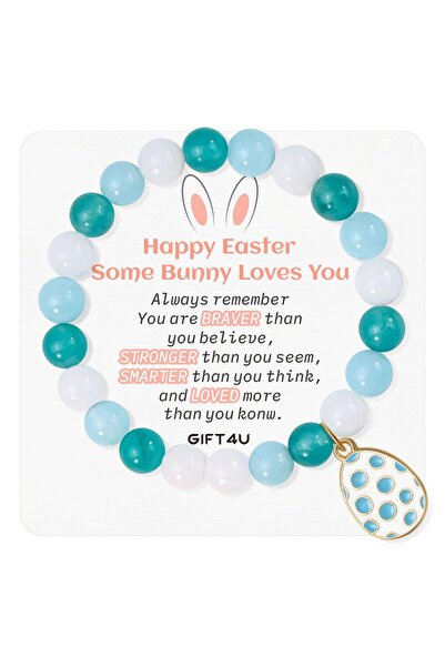 Gift4U Bracelet, Adjustable, Easter Egg Pendant, Blue, For Girls,