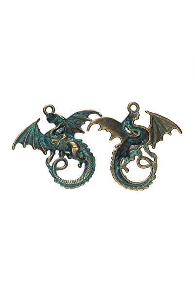 Choice مجموعة من 5 قطع من دلايات التنين البرونزية بتصميم ريترو، مصنوعة من سبي...