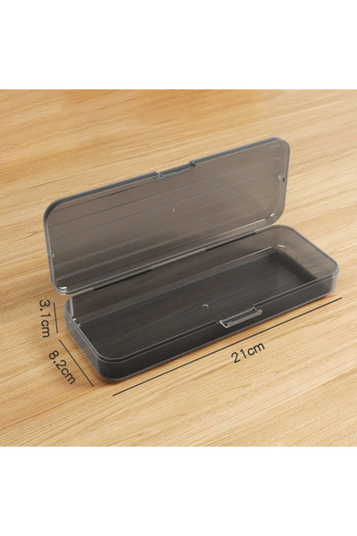Choice S Black 2 Sizes Cosmetic Storage Box Transparent Plastic Pen Holder Ma...