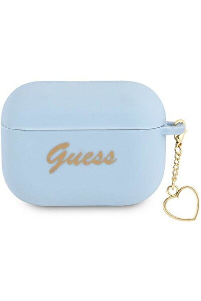 Guess GUAPLSCHSB AirPods Pro cover blue/blue Silicone Charm Heart Collection
