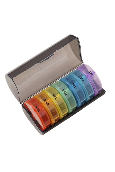 Choice3 علبة حبوب أسبوعية صغيرة من البلاستيك البولي بروبيلين، سوداء اللون، تح...