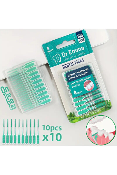 Choice ١٠٠ قطعة من فرش الأسنان المصنوعة من السيليكون لتنظيف ما بين الأسنان، أ...