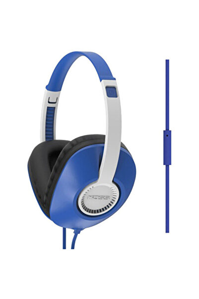 KOSS UR23iK Headphones, Over-Ear, Wired, Microphone, Blue