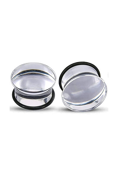 Choice 6mm Clear Set of 1 Pairs Single Flare Acrylic Ear Plugs Tunnel Expande...