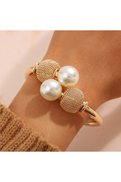 Choice CS5609302HB Vintage Geometric Hyperbole Gold Color Metal Open Bangle f...