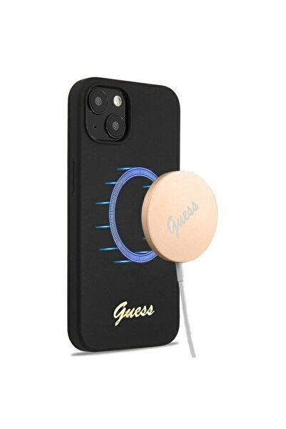 Guess GUHMP13MLSLMGBK iPhone 13 6.1" black/black hardcase Silicone Scrip...