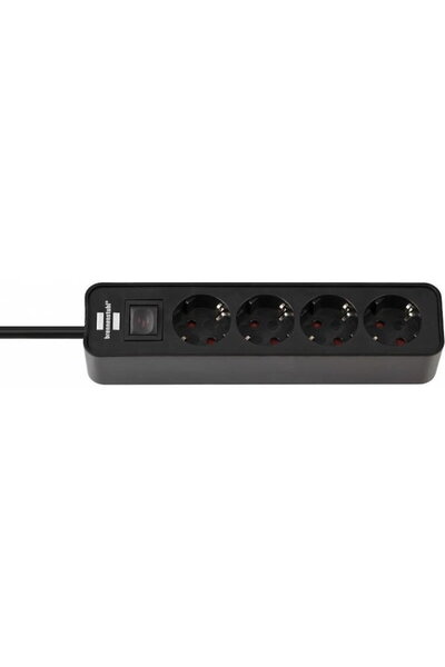 Brennenstuhl "Ecolor" Multi Socket, 4 sockets, 2-pole switch, 1.5m, black