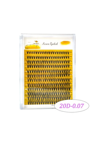 Choice MIX 20D-0.07 Segmented False Eyelash Extension 240 Clusters DIY 10D/20...