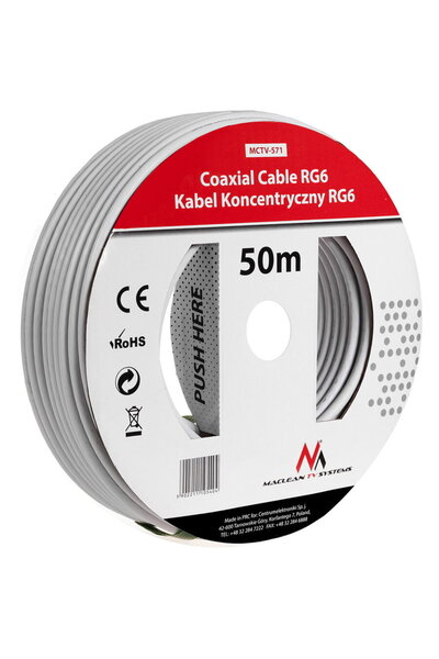 Maclean 1.0CCS RG6, 50M, MCTV-571 coaxial antenna/satellite cable