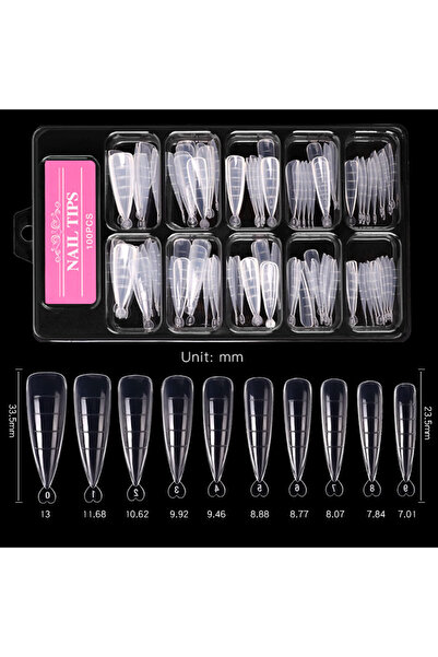 Choice 100 قطعة من قوالب تمديد الأظافر الشفافة المدببة، قوالب مزدوجة لتغطية ك...