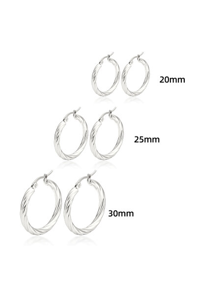 Choice1 3pair Steel 3pair Vintage Twisted Hoop Earrings for Women Gold Plated...