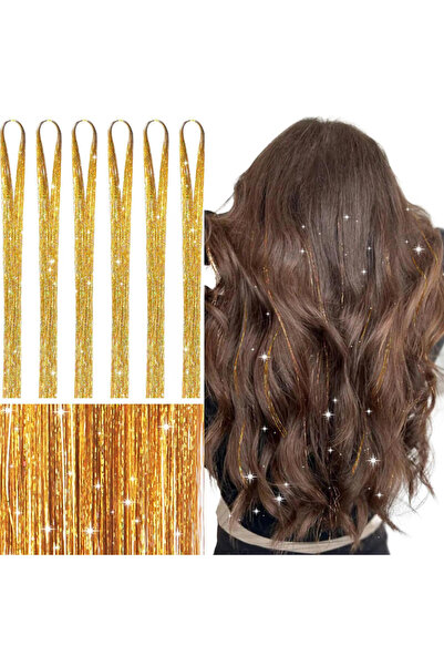 Choice وصلات شعر صناعية لامعة بطول 120 سم، خيوط لامعة بألوان قوس قزح، شعر ذهب...