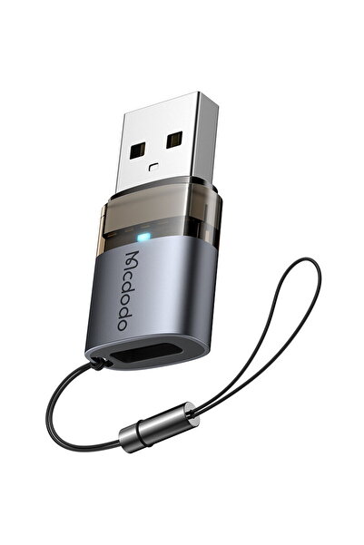 Mcdodo USB-C to USB-A Adapter, with OTG Function, Lanyard - (OT-7580) - Black