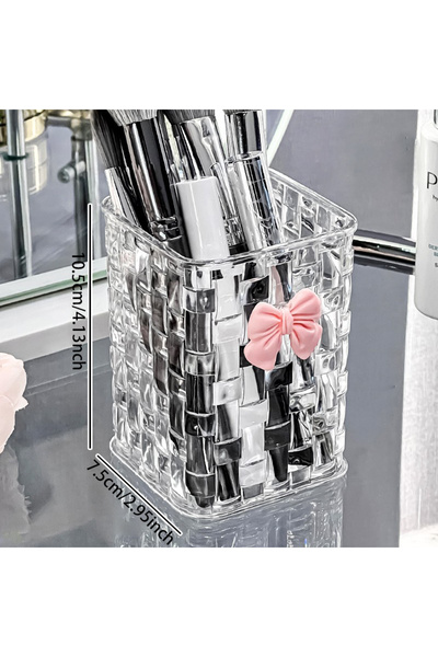 Choice 1pc Clear Acrylic Makeup Brushes Storage Box Desk Cosmetic Organizer L...