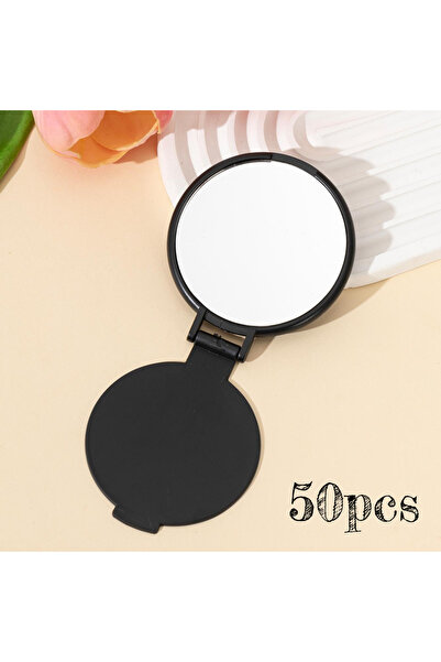 Choice 50pcs black 50pcs Mini Foldable Round Makeup Mirror - Portable Compact...