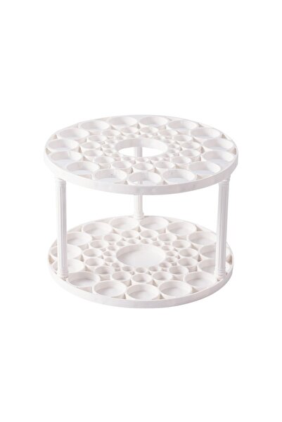 Choice منظم مكتبي أبيض دوار 360 درجة، رف تخزين بلاستيكي لفرش الرسم وأدوات الم...