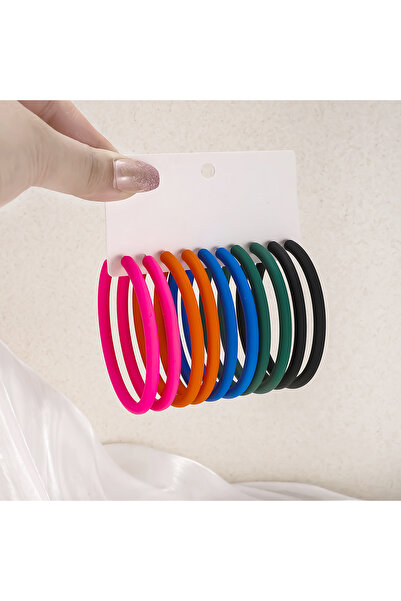 Choice WHITE Light Yellow Gold Color New 5 Pair/Set Y2K Hoop Earrings For Wom...