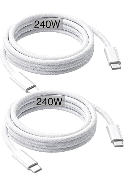 The Bros كابل شحن USB-C بقدرة 240 واط، بطول 6 أقدام، كابل USB-C إلى USB-C، سل...