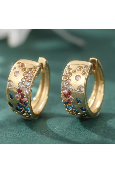 Choice Gold-color Fashionable and Luxurious Golden Hoop Earrings for Women, S...
