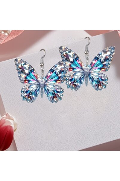 Choice WB3167-1 1pair Valentine's Day Fun Sparkling Flat Butterfly Earrings 2...