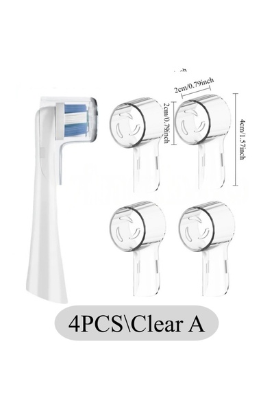 Choice 4 قطع - أغطية فرشاة أسنان شفافة من النوع A، 2-8 قطع - أغطية مقاومة للغ...