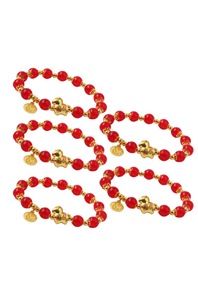 Choice red-5pcs 2026 Horse Year Bracelet For Women Men Handmade Beaded Stretc...