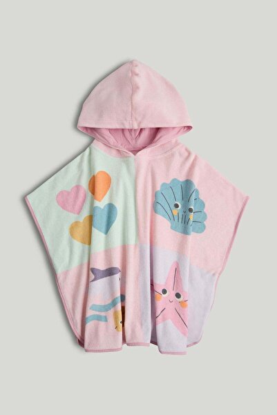 MOTHERCARE بونشو من قماش فوطة وردي اللون بنمط الحياة البحرية