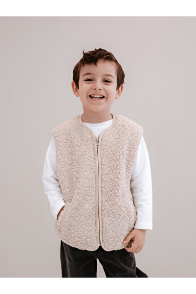 Fluffyboon Çocuk Yelek (Pamuk Astarlı) - Bej