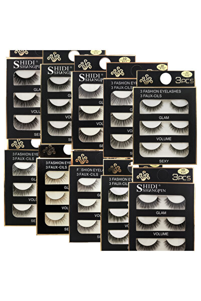 choice2 ١٠ علب (٣٠ زوجًا) من الرموش الصناعية الطبيعية ثلاثية الأبعاد الناعمة،...