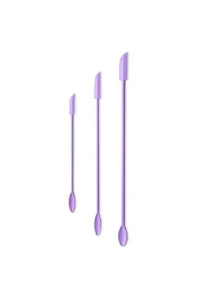 Choice PURPLE 3 Pcs Makeup Spatula Set (S/M/L), Silicone Mini Double-Ended Sc...