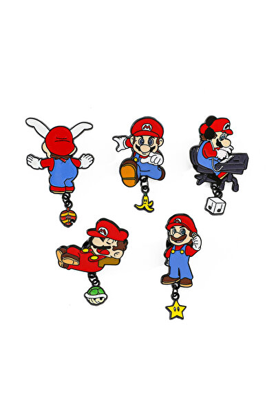 Choice XZ2734، 5 قطع من شخصيات ألعاب الكرتون، سوبر ماريو، شارة معدنية إبداعية...
