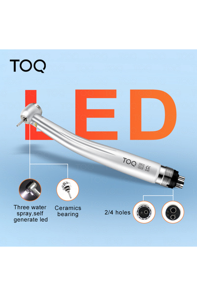 Choice1 4 hole 2/4 Holes Dental LED High Speed Handpiece Push Button Air Turb...