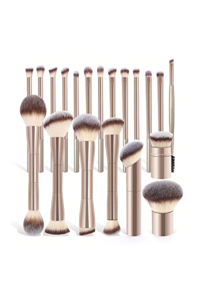 Choice1 Gold 20pcs Professional Soft Aluminum Tube Makeup Brush Set With Velv...
