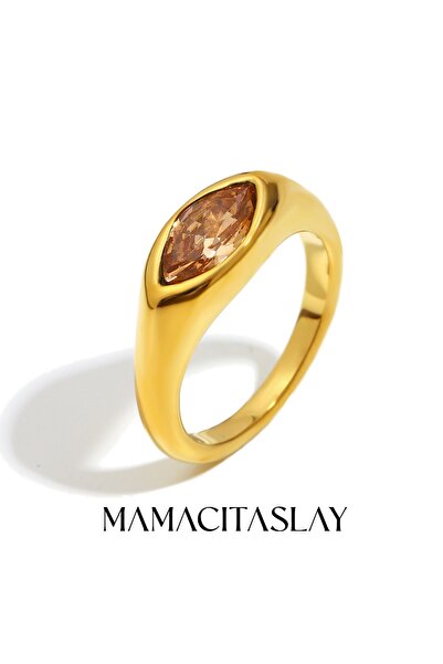 Choice خاتم "شامبين ماما سيتا سلاي" من الفولاذ المقاوم للصدأ 316L مرصع بالزرك...