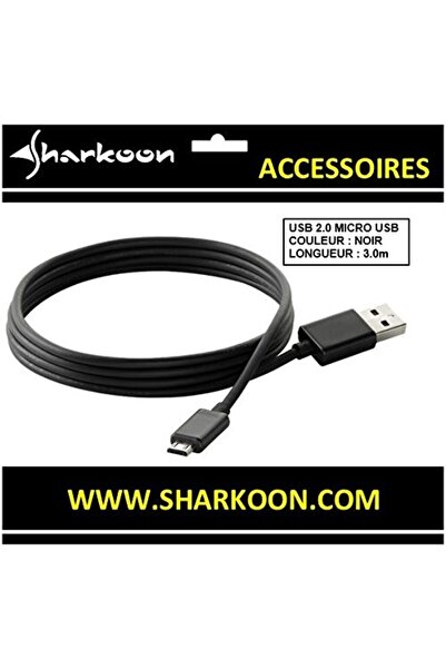SHARKOON USB 2.0 A-B Micro black 3,0m