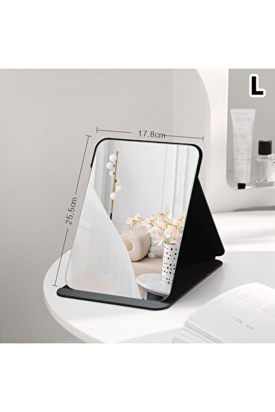 Choice مرآة مكياج مكتبية كبيرة الحجم، مصنوعة من جلد البولي يوريثان بلون موحد،...