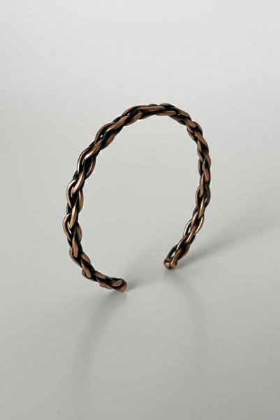 Capo by Aytaç Yamaç Copper Bracelet with Antique Chain Detail, Adjustable Model