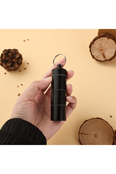 Choice Metal Other black 1Pc Portable Aluminium alloy Jar, Metal Pket Pill Bo...