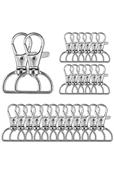 Choice 50PCS Silver 10/30/50 Piece Key Chain Clip Set: D-Ring Clips for Keych...