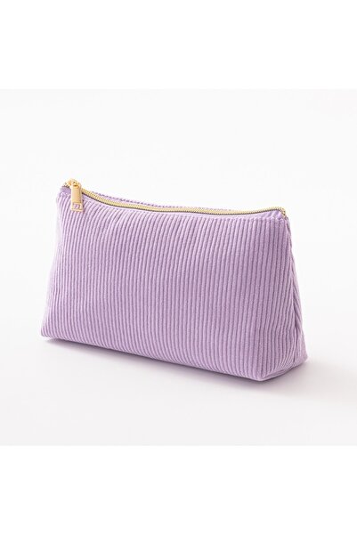 Choice حقيبة تخزين مستحضرات تجميل نسائية جديدة من قماش الكوردروي الأرجواني، ح...