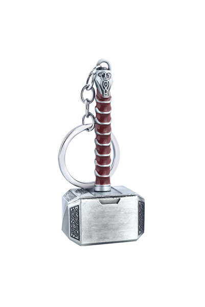 Choice Sliver B Thor Hammer Metal Keychain Movie Key Ring Cosplay Prop Key Ho...