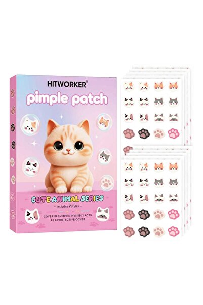 Choice 200 قطعة من لصقات حب الشباب الهيدروكولويدية على شكل قطة كرتونية، غير م...