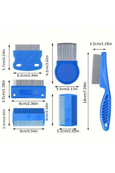Choice مجموعة من 6 قطع من أمشاط القمل الاحترافية لإزالة القمل والصئبان والقشر...