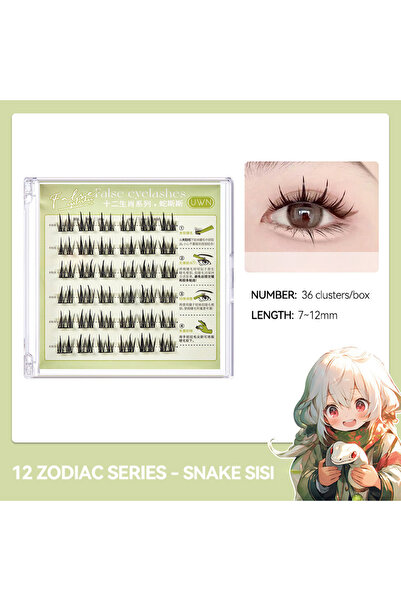 Choice4 رموش صناعية بدون غراء U634 - سلسلة الحيوانات، تجعيد طبيعي وكثافة، شري...