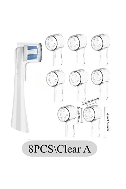 Choice 8 قطع - أغطية فرشاة أسنان شفافة من النوع A، 8 قطع - أغطية ملونة مقاومة...